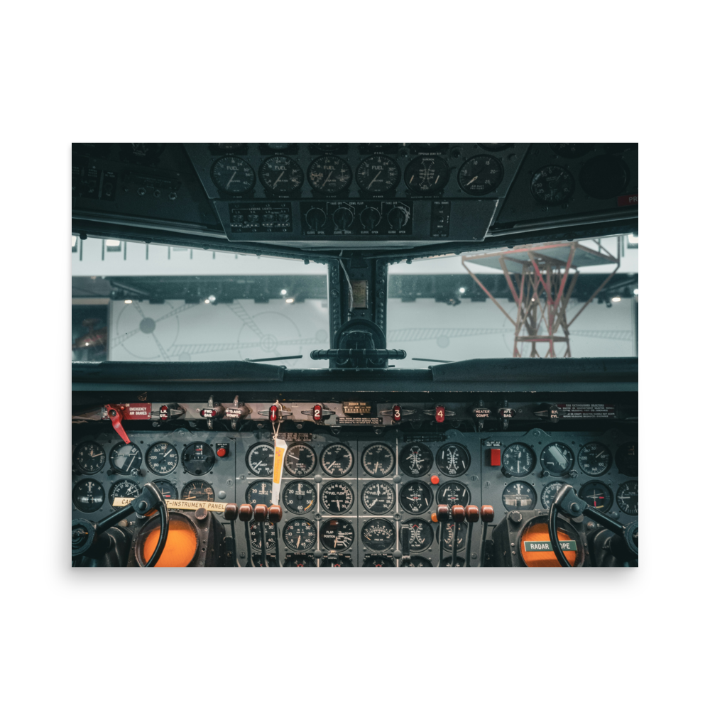Complex Retro Cockpit Poster